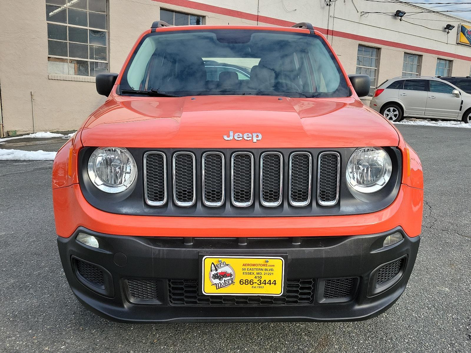2016 Omaha Orange - PKP /Black - A7X9 Jeep Renegade Sport (ZACCJBAT1GP) with an ENGINE: 2.4L I4 MULTIAIR engine, located at 50 Eastern Blvd., Essex, MD, 21221, (410) 686-3444, 39.304367, -76.484947 - Introducing the 2016 Jeep Renegade Sport 4WD 4dr Sport, a striking silhouette presenting a pure embodiment of the adventurous spirit inherent to the Jeep Brand. Exuding strength and confidence, its Omaha Orange - PKP exterior immediately demands attention with its distinctive rugged appeal. This m - Photo #1