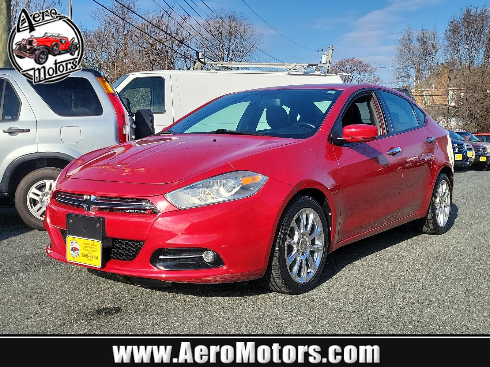 2013 Redline 2-Coat Pearl - PRM /Black - E7X9 Dodge Dart Limited (1C3CDFCA4DD) with an 2.0L I4 DOHC ENGINE engine, located at 50 Eastern Blvd., Essex, MD, 21221, (410) 686-3444, 39.304367, -76.484947 - Experience the perfect combination of power, style, and comfort with this 2013 Dodge Dart Limited 4dr sdn limited. Showcased in a vibrant Redline 2-coat Pearl Exterior with a sleek black interior, it is sure to make a bold statement on any road. Under the hood lies a robust 2.0L I4 DOHC Engine promi - Photo #0