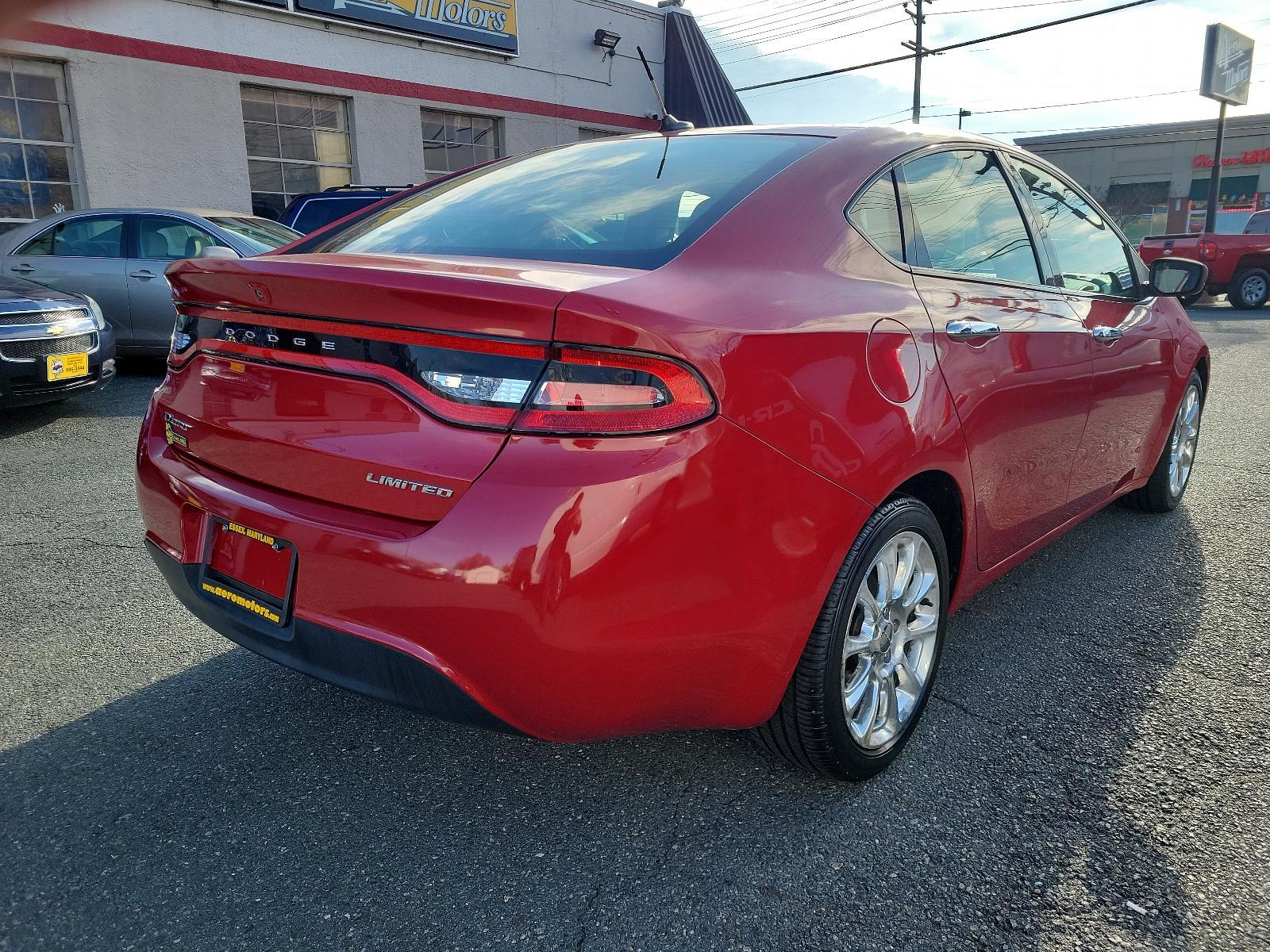 2013 Redline 2-Coat Pearl - PRM /Black - E7X9 Dodge Dart Limited (1C3CDFCA4DD) with an 2.0L I4 DOHC ENGINE engine, located at 50 Eastern Blvd., Essex, MD, 21221, (410) 686-3444, 39.304367, -76.484947 - Experience the perfect combination of power, style, and comfort with this 2013 Dodge Dart Limited 4dr sdn limited. Showcased in a vibrant Redline 2-coat Pearl Exterior with a sleek black interior, it is sure to make a bold statement on any road. Under the hood lies a robust 2.0L I4 DOHC Engine promi - Photo #3