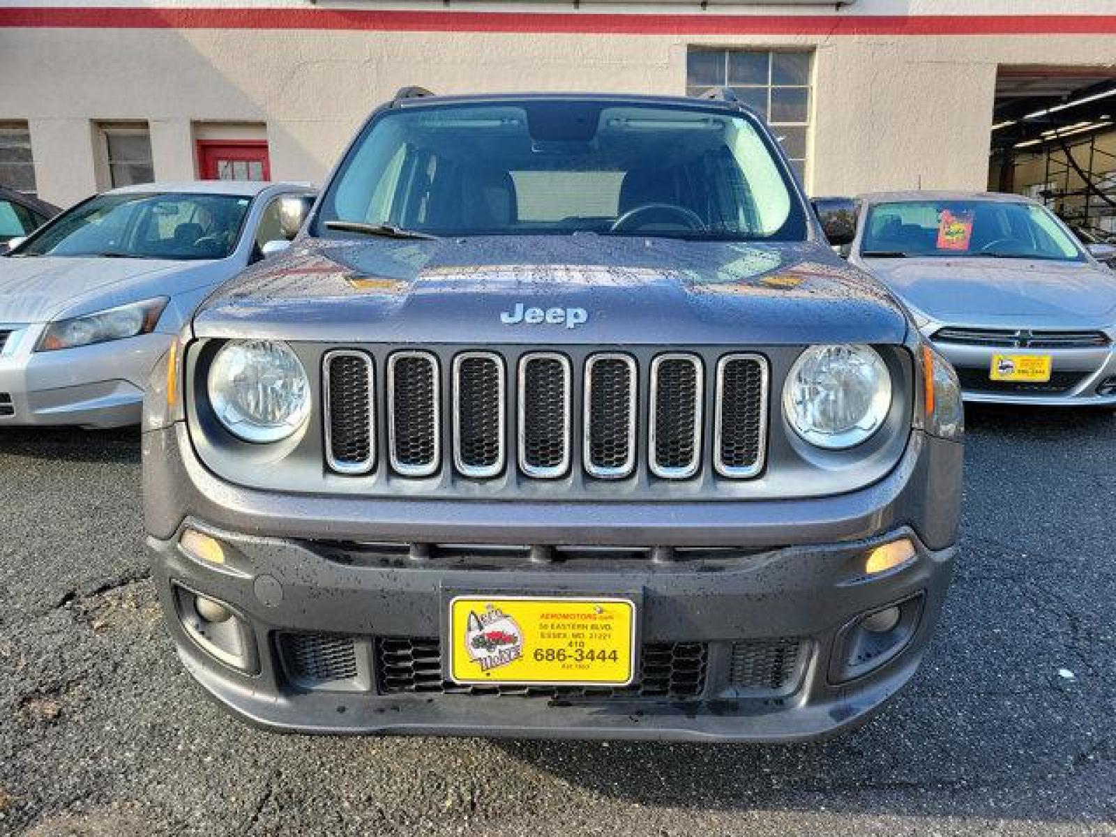 2016 Granite Crystal Metallic Clearcoat /Black Jeep Renegade (ZACCJBBT1GP) with an 4 2.4 L engine, Automatic transmission, located at 50 Eastern Blvd., Essex, MD, 21221, (410) 686-3444, 39.304367, -76.484947 - Photo #1