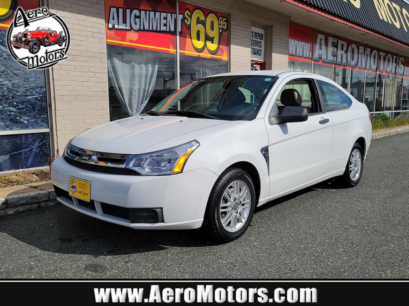 2008 Oxford White - YZ /Medium Stone - S Ford Focus SE (1FAHP33N48W) with an 2.0L DOHC 16-VALVE I4 DURATEC ENGINE engine, located at 50 Eastern Blvd., Essex, MD, 21221, (410) 686-3444, 39.304367, -76.484947 - <p>This 2008 Ford Focus SE Coupe shown in Oxford White should be on your shortlist. Powered by a 2.0 Liter 4 Cylinder that generates 132hp while combined with an Automatic transmission. This Front Wheel Drive accelerates briskly and loves to show the pep in its step while scoring near 35mpg on the h - Photo #0