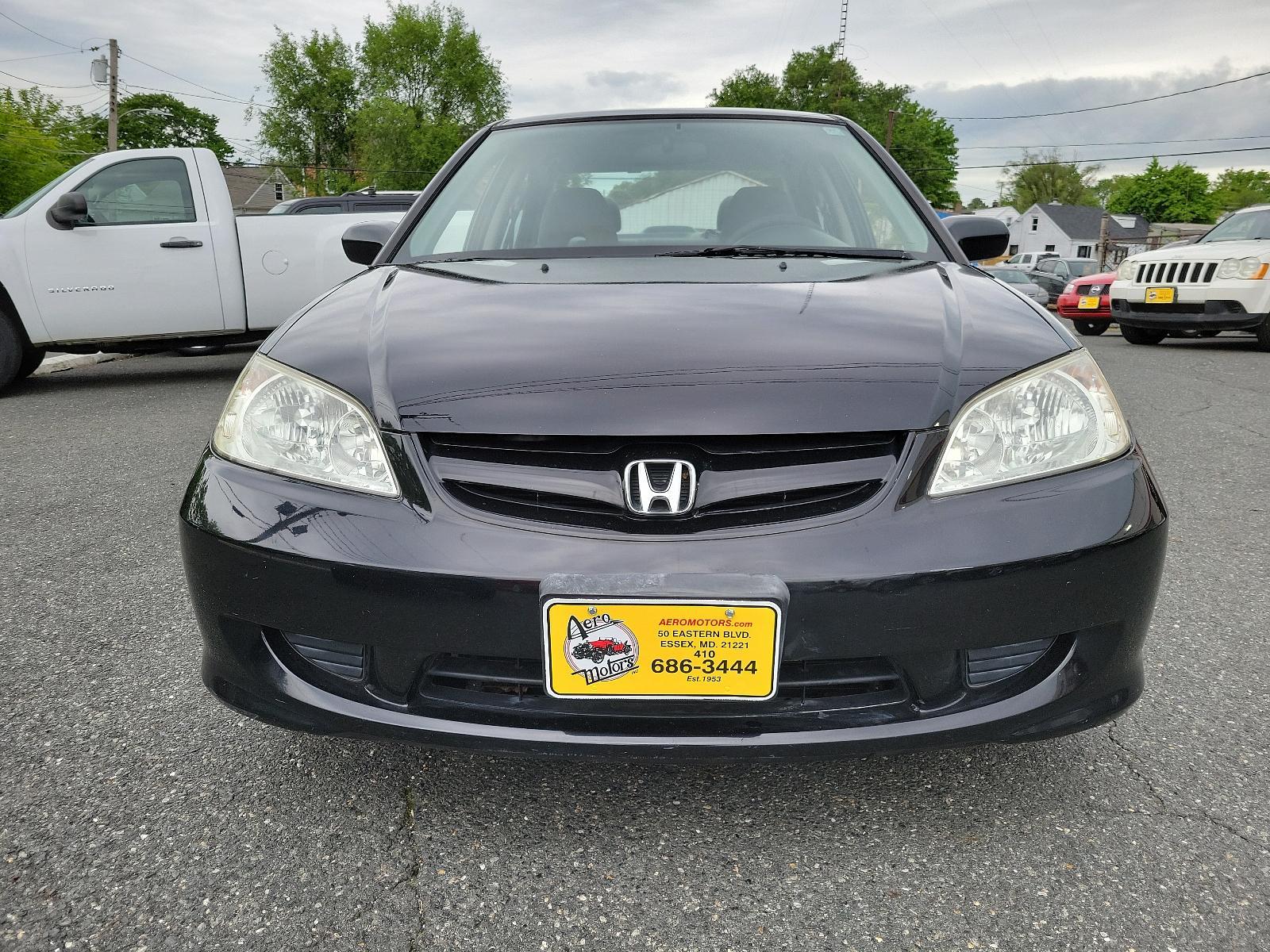 2005 Nighthawk Black Pearl - BK /Gray - GR Honda Civic Sdn LX (JHMES16525S) with an 1.7L SOHC MPFI 16-valve I4 engine engine, located at 50 Eastern Blvd., Essex, MD, 21221, (410) 686-3444, 39.304367, -76.484947 - <p>Practical, efficient, and fun to drive, this 2005 Honda Civic LX Sedan in Nighthawk Black Pearl lives up to its reputation! Powered by a 1.7 Liter 4 Cylinder generating 115hp while connected to the 5 Speed Manual transmission to make the most out of every mile. One trip in our Front Wheel Drive H - Photo #1
