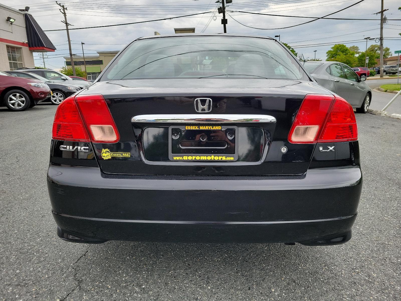 2005 Nighthawk Black Pearl - BK /Gray - GR Honda Civic Sdn LX (JHMES16525S) with an 1.7L SOHC MPFI 16-valve I4 engine engine, located at 50 Eastern Blvd., Essex, MD, 21221, (410) 686-3444, 39.304367, -76.484947 - <p>Practical, efficient, and fun to drive, this 2005 Honda Civic LX Sedan in Nighthawk Black Pearl lives up to its reputation! Powered by a 1.7 Liter 4 Cylinder generating 115hp while connected to the 5 Speed Manual transmission to make the most out of every mile. One trip in our Front Wheel Drive H - Photo #4