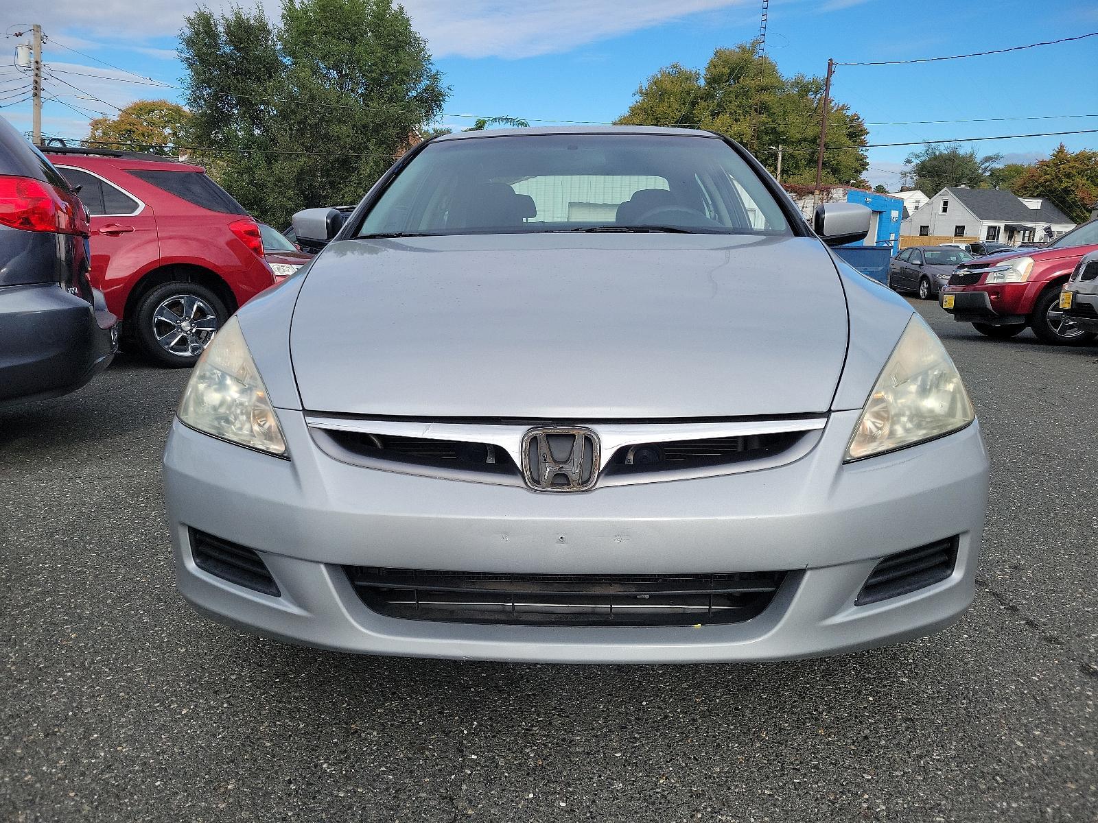2006 Alabaster Silver Metallic - SI /Black - BK Honda Accord Sdn EX (1HGCM56766A) with an 2.4L DOHC MPFI 16-valve i-VTEC I4 engine engine, located at 50 Eastern Blvd., Essex, MD, 21221, (410) 686-3444, 39.304367, -76.484947 - Experience the synergy of comfort and reliability with this 2006 Honda Accord sedan. Dressed in a sleek silver exterior, this beauty exudes sophistication during every journey. While specific interior details are undefined, Honda is renowned for creating comfortable, highly-functional and user-frien - Photo #1