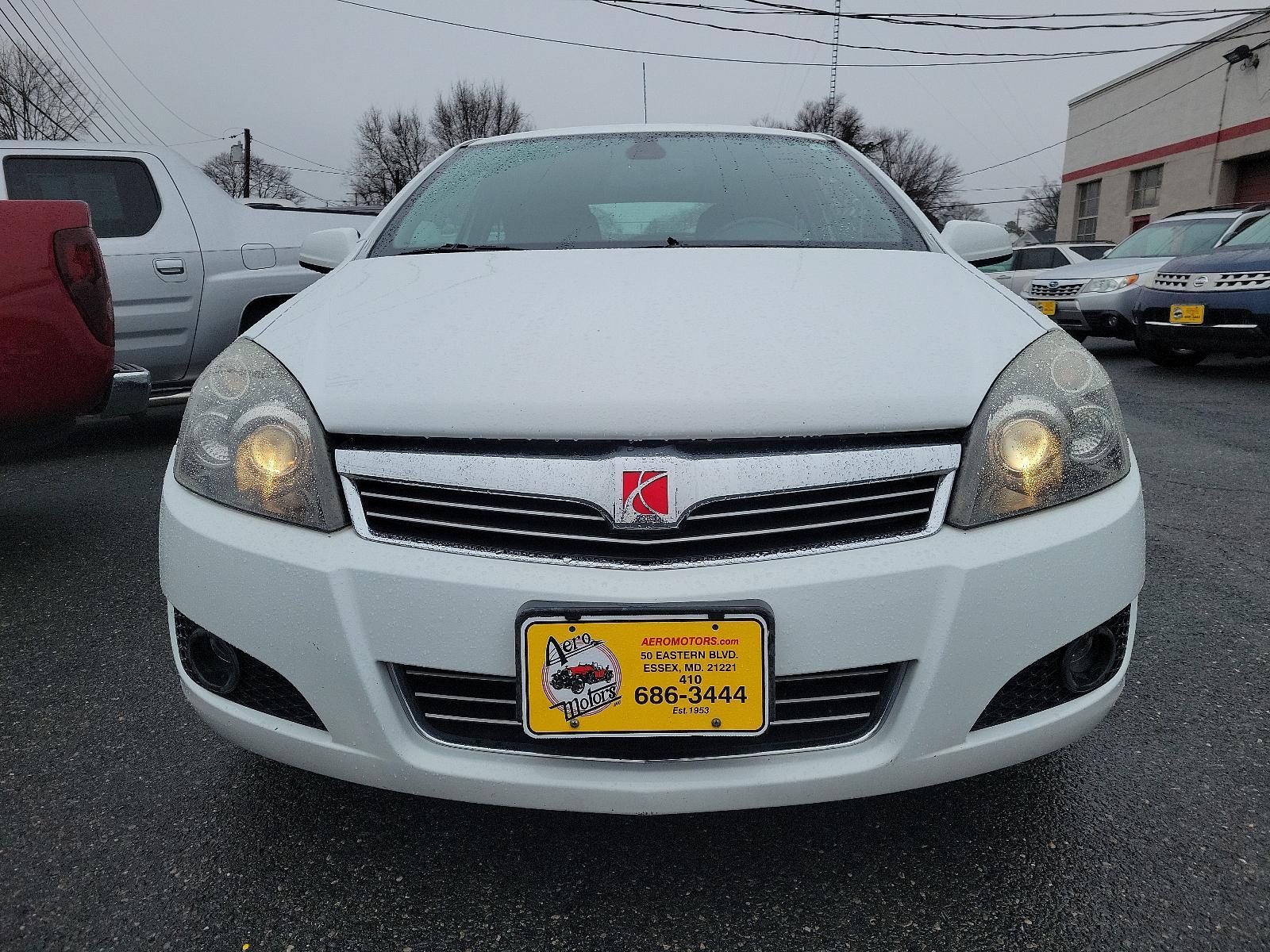 2008 Arctic White - 10U /Charcoal - 80X Saturn Astra XR (W08AT271X85) with an ENGINE, 1.8L VARIABLE VALVE TIMING DOHC 4-CYLINDER engine, located at 50 Eastern Blvd., Essex, MD, 21221, (410) 686-3444, 39.304367, -76.484947 - Immerse yourself in the driving delight and comfort with our 2008 Saturn Astra XR 3dr HB XR. Clad in a majestic Arctic White - 10U exterior coupled with a sophisticated Charcoal - 80X interior, this model exudes elegance and refinement. Under the hood lies a potent 1.8L Variable Valve Timing DOHC 4- - Photo #1
