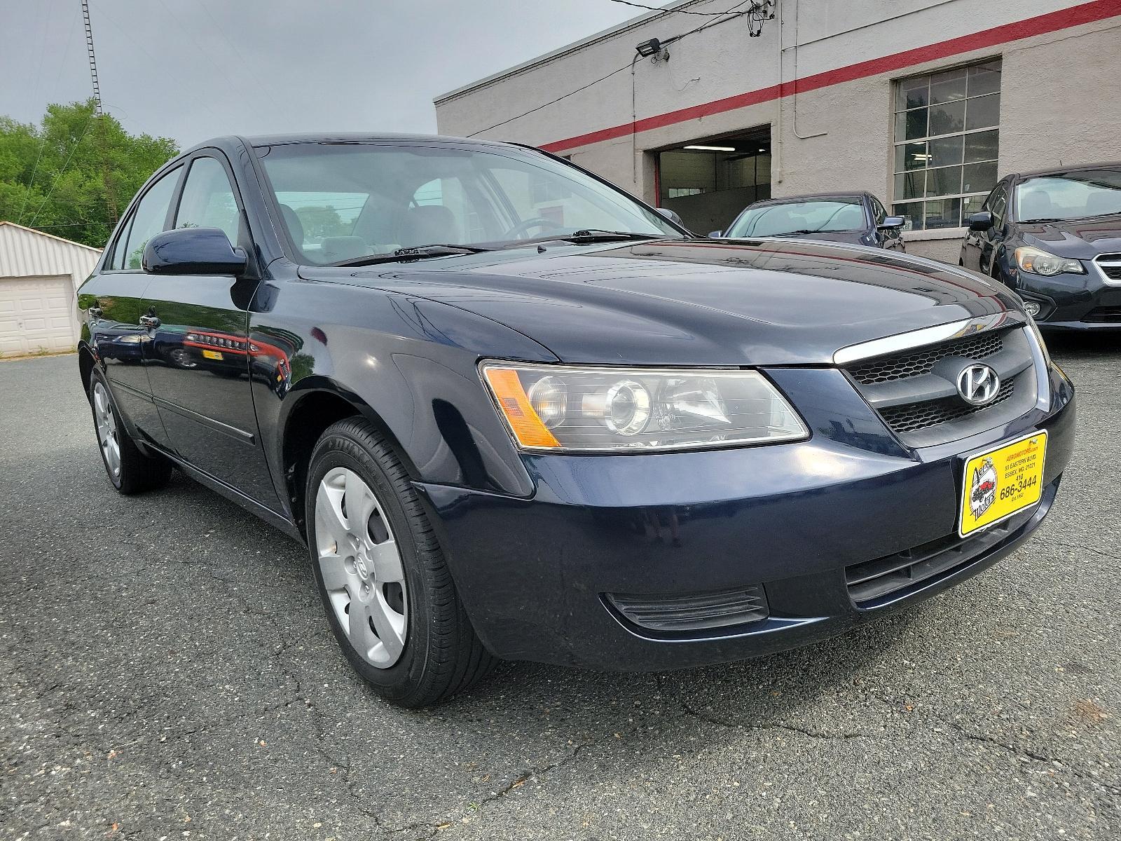 2008 Deepwater Blue - P1 /Gray - FZ Hyundai Sonata GLS (5NPET46C08H) with an 2.4L DOHC CVVT 16-valve I4 engine engine, located at 50 Eastern Blvd., Essex, MD, 21221, (410) 686-3444, 39.304367, -76.484947 - Presenting our stunning 2008 Hyundai Sonata GLS, a perfect blend of impressive style and outstanding performance. Nestled in its hood is a robust 2.4L DOHC CVVT 16-valve i4 engine, ensuring a smooth and powerful driving experience. This sedan's exterior is a striking deepwater blue, radiating a stat - Photo #2