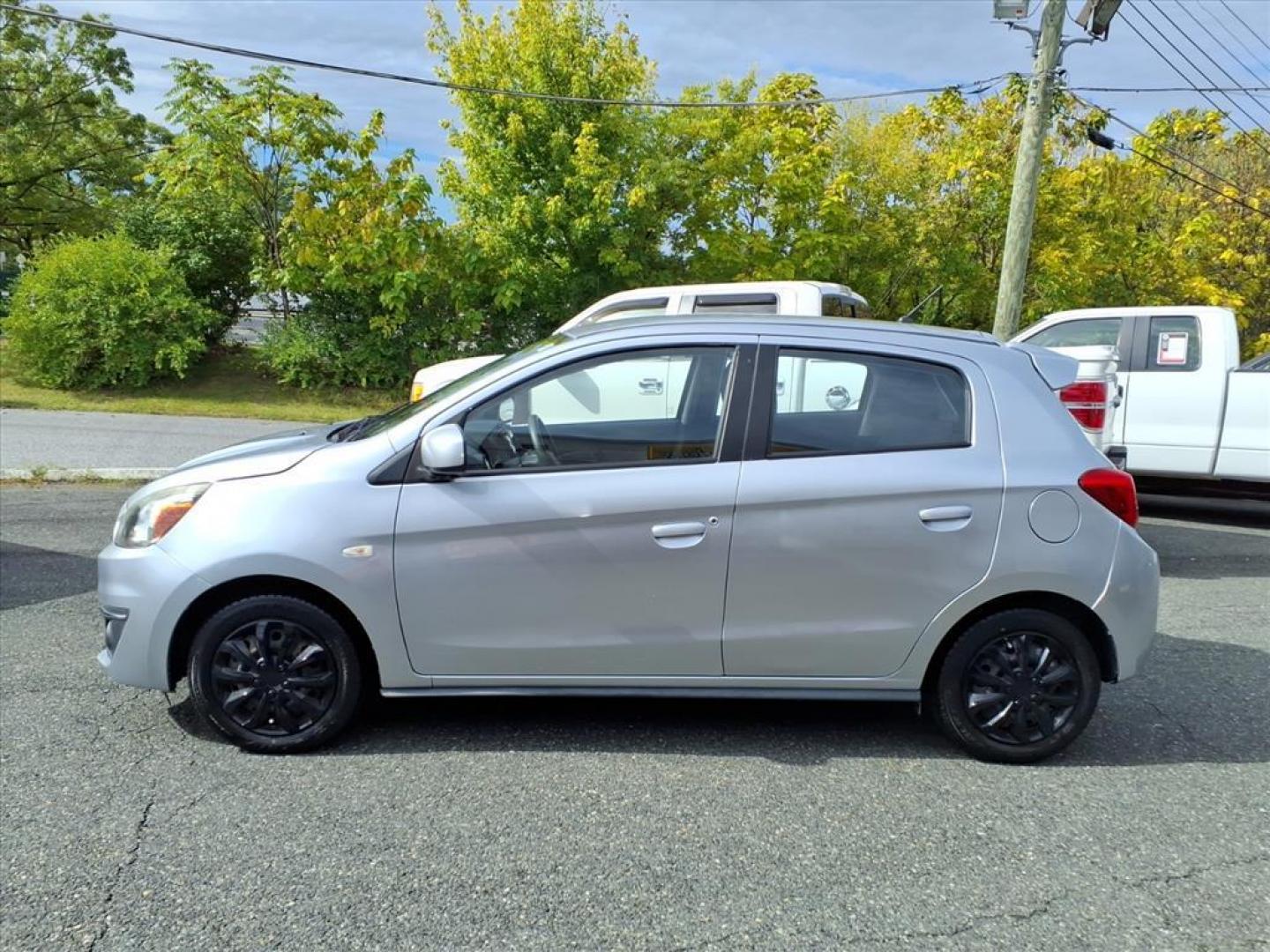 2017 Starlight Silver Mitsubishi Mirage ES (ML32A3HJ4HH) with an 1.2L 1.2L I3 78hp 74ft. lbs. Sequential-Port F.I. engine, CVT transmission, located at 50 Eastern Blvd., Essex, MD, 21221, (410) 686-3444, 39.304367, -76.484947 - Photo#1
