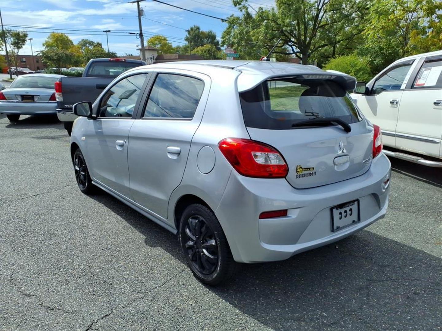 2017 Starlight Silver Mitsubishi Mirage ES (ML32A3HJ4HH) with an 1.2L 1.2L I3 78hp 74ft. lbs. Sequential-Port F.I. engine, CVT transmission, located at 50 Eastern Blvd., Essex, MD, 21221, (410) 686-3444, 39.304367, -76.484947 - Photo#2