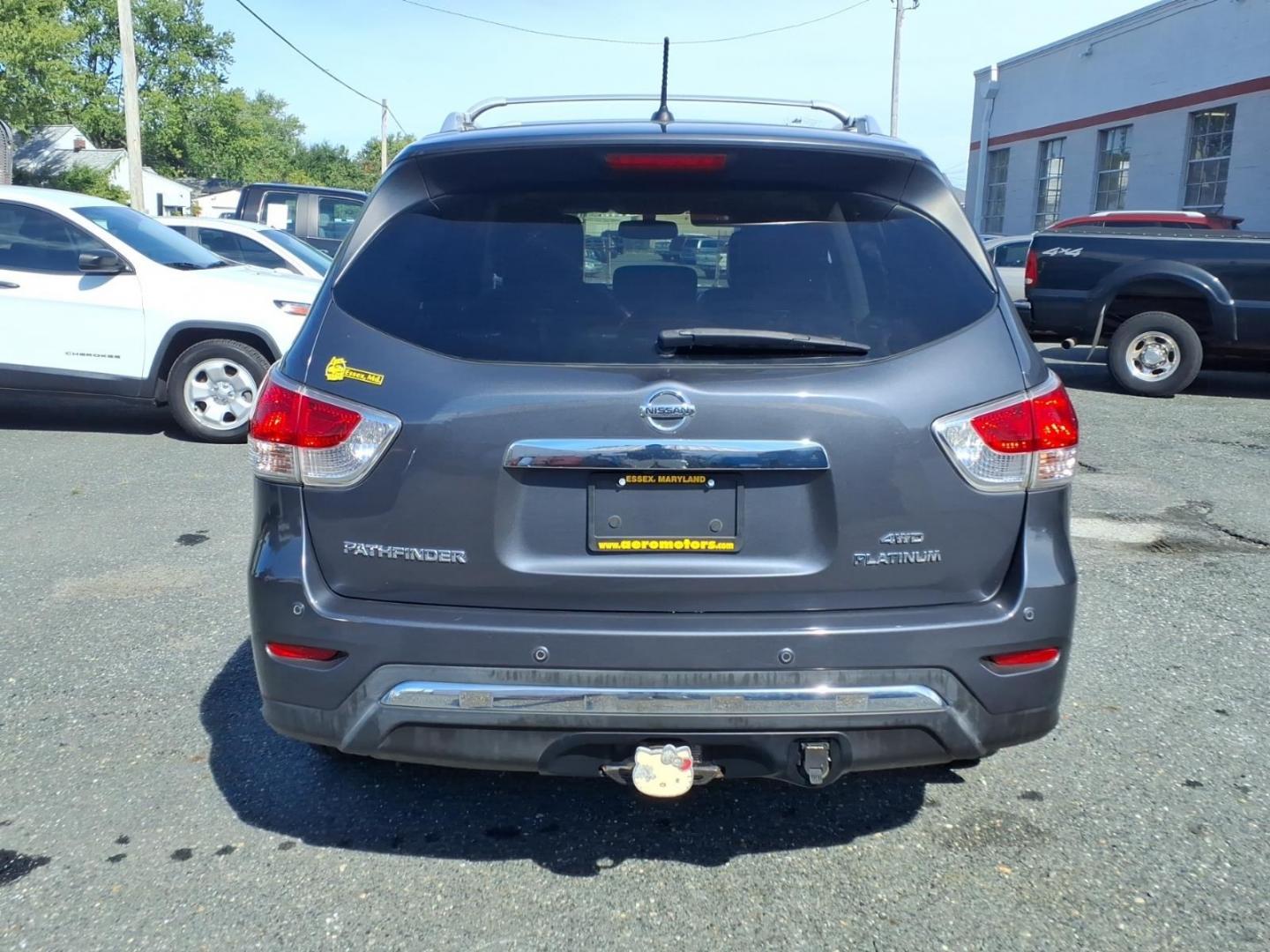 2013 Dark Slate Nissan Pathfinder Platinum (5N1AR2MM4DC) with an 3.5L 3.5L V6 260hp 240ft. lbs. Sequential-Port F.I. engine, CVT transmission, located at 50 Eastern Blvd., Essex, MD, 21221, (410) 686-3444, 39.304367, -76.484947- Photo#3