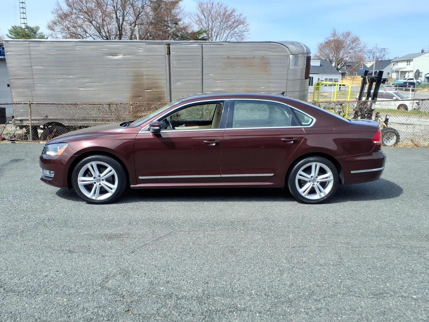 2013 Burgundy Volkswagen Passat TDI SEL Premium (1VWCN7A33DC) with an 2.0L 2.0L Diesel Turbo I4 140hp 236ft. lbs. Turbo Diesel engine, 6-Speed Double Clutch transmission, located at 50 Eastern Blvd., Essex, MD, 21221, (410) 686-3444, 39.304367, -76.484947 - Photo#1