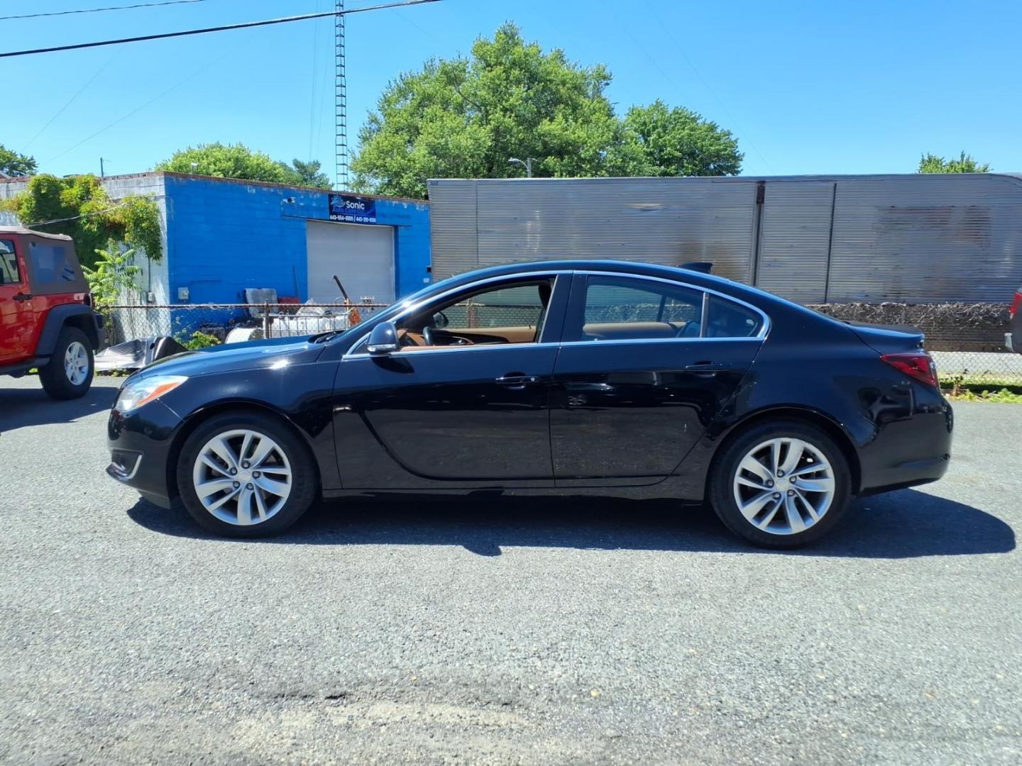 2015 Black Buick Regal Base (2G4GK5EX6F9) with an 2.0L 4 Cylinder Turbocharged engine, Automatic transmission, located at 50 Eastern Blvd., Essex, MD, 21221, (410) 686-3444, 39.304367, -76.484947- Photo#1