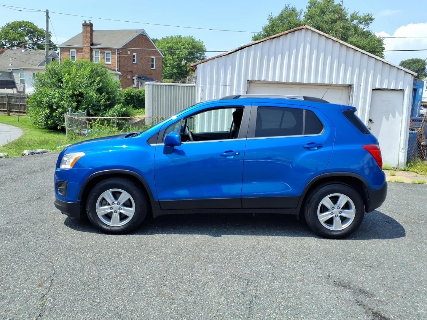 2015 Blue Chevrolet Trax LT (KL7CJLSB1FB) with an 1.4L 4 Cylinder Sequential-Port F.I. engine, Automatic transmission, located at 50 Eastern Blvd., Essex, MD, 21221, (410) 686-3444, 39.304367, -76.484947- Photo#1
