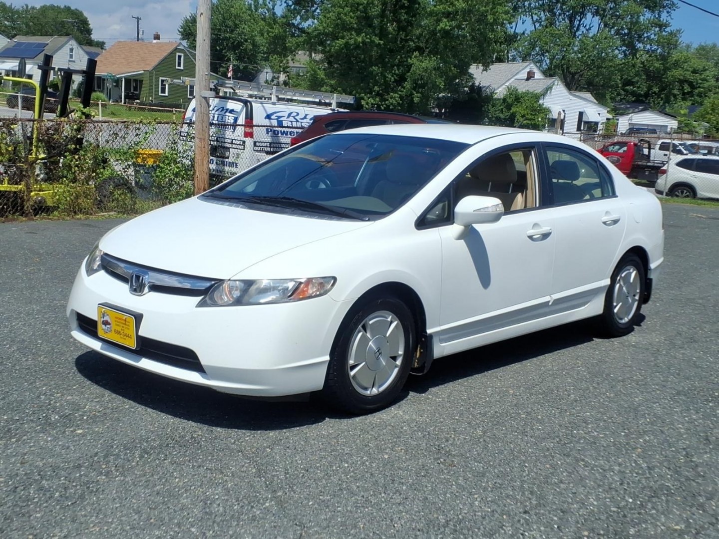2008 Taffeta White Honda Civic Hybrid (JHMFA36218S) with an 1.3L 1.3L Hybrid I4 110hp 123ft. lbs. Fuel Injected engine, CVT transmission, located at 50 Eastern Blvd., Essex, MD, 21221, (410) 686-3444, 39.304367, -76.484947- Photo#1
