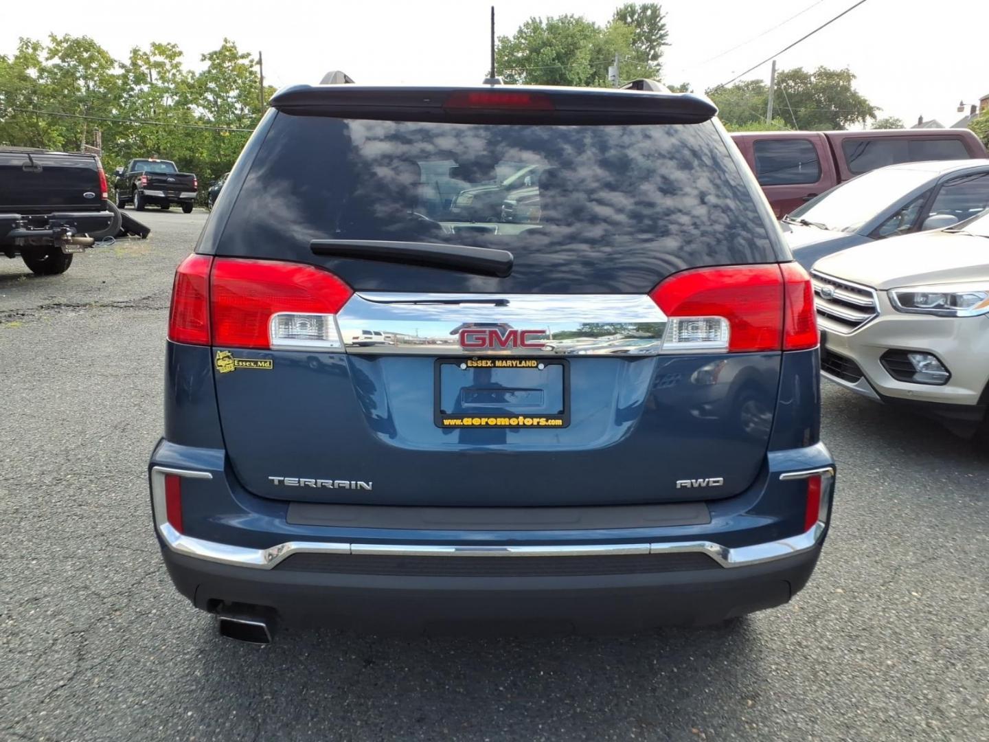 2016 Dark Sapphire Blue Metallic GMC Terrain SLT (2GKFLUEK6G6) with an 2.4L 4 Cylinder Fuel Injected engine, ATAWD transmission, located at 50 Eastern Blvd., Essex, MD, 21221, (410) 686-3444, 39.304367, -76.484947- Photo#3