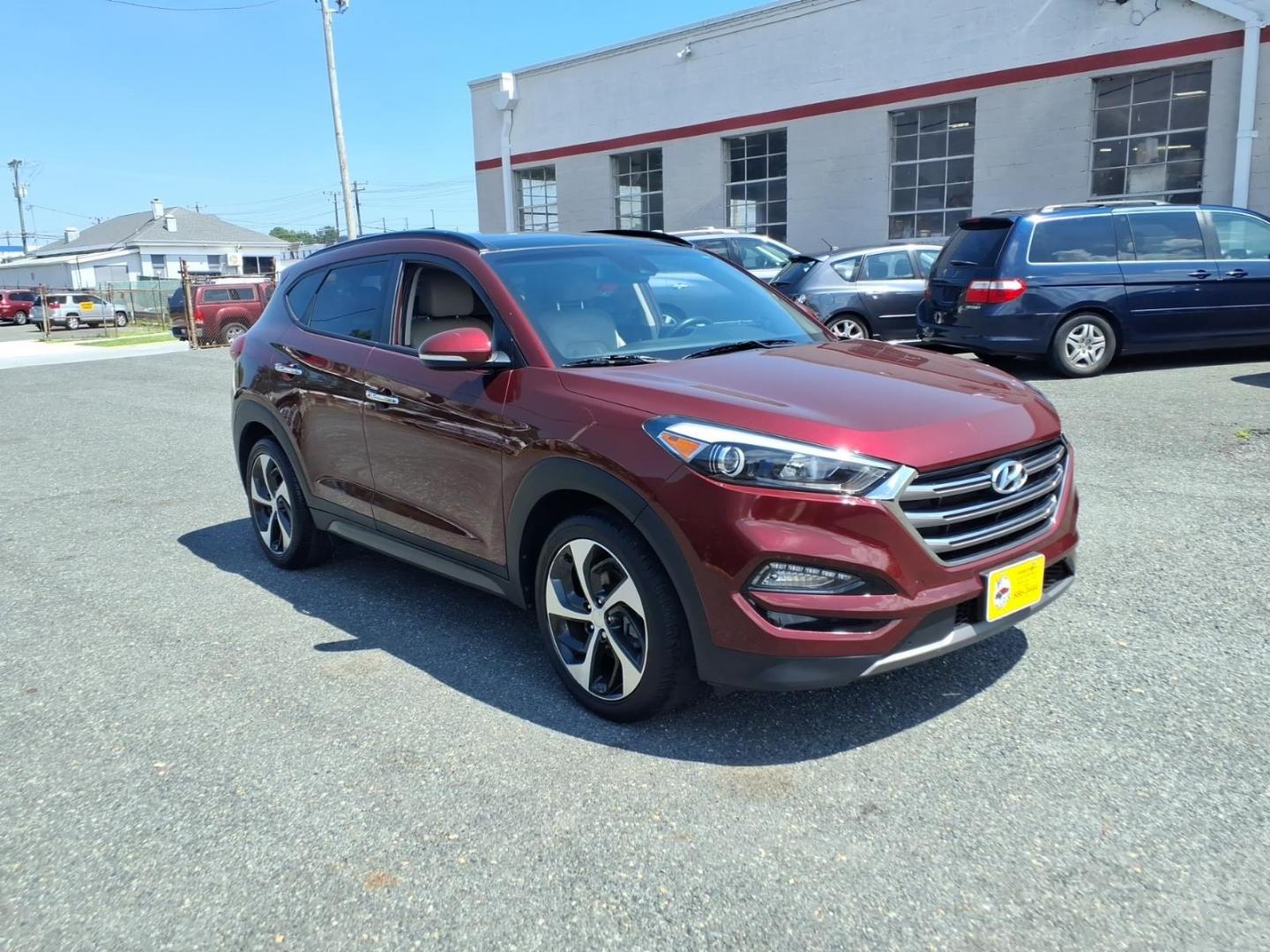 2016 Red Hyundai TUCSON Limited (KM8J3CA26GU) with an 1.6L 4 Cylinder Turbocharged engine, ATAWD transmission, located at 50 Eastern Blvd., Essex, MD, 21221, (410) 686-3444, 39.304367, -76.484947- Photo#5